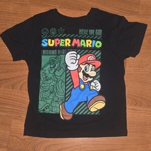 Nintendo Super Mario Black and Green Kids Tee